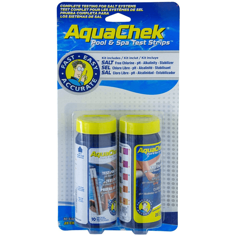AquaChek Salt System Test Kit (Sodium Chloride) Bonus FrCl, pH, TA, Cyan