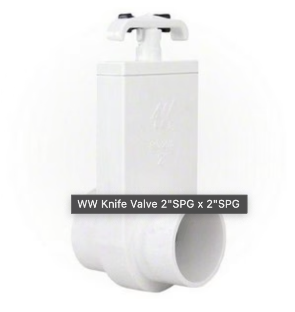 Knife Valve (Waterway) 2.0"S x 2.0"spg