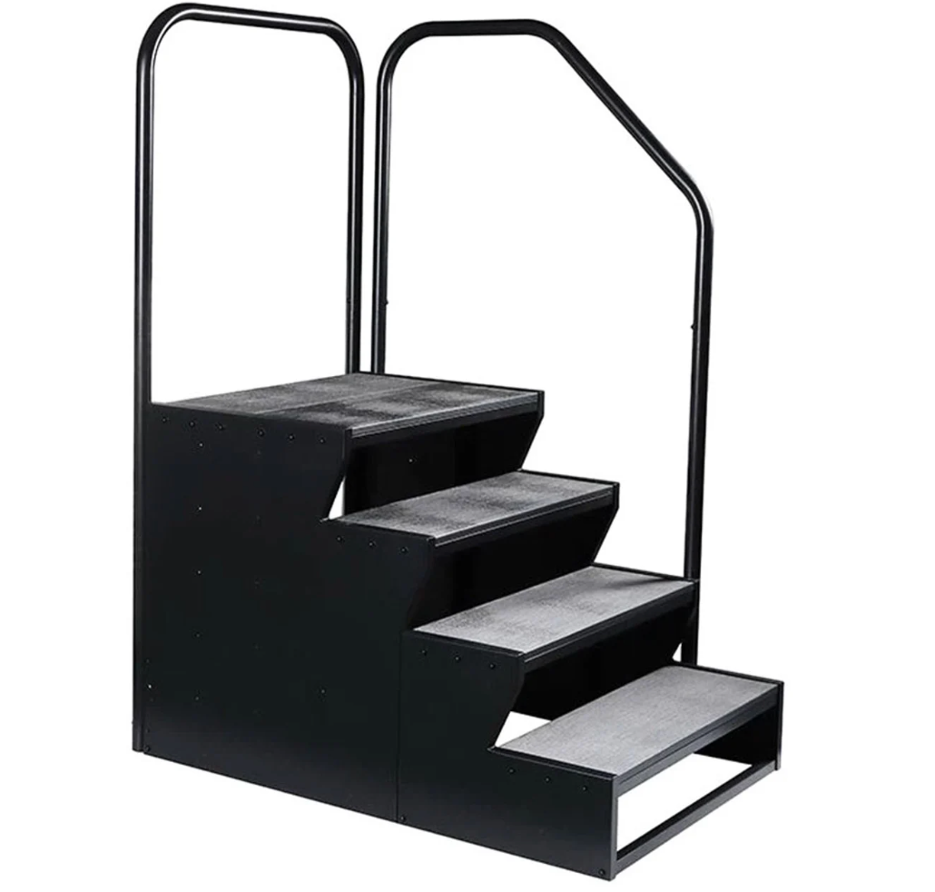 Premium Swim Spa Steps 4 Tier Side Mount - Black