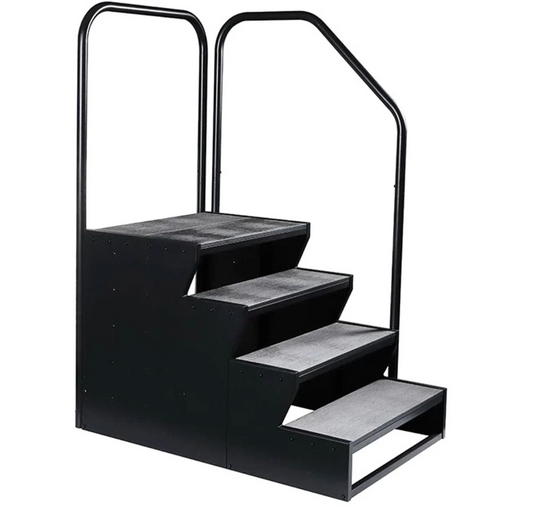 Premium Swim Spa Steps 4 Tier Side Mount - Black