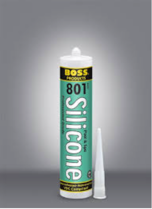 Boss 801 Silicone Clear 10 oz for pool and spa
